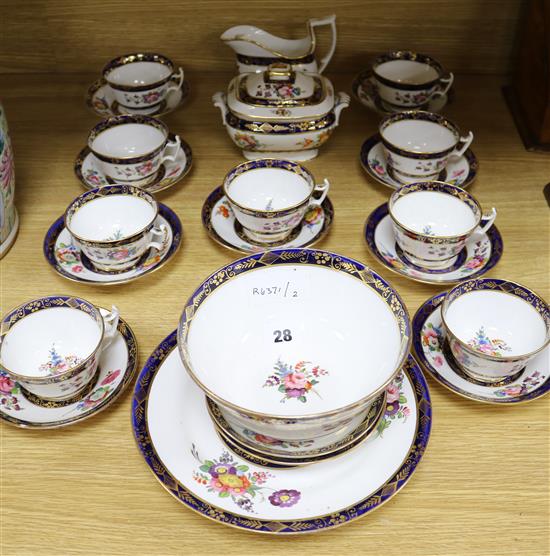 A 19th century English floral and gilt tea service